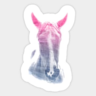 Horse Superimposed Watercolor Sticker